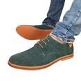 thumbnail image 1 of Tawop Dress Shoes Men Faux Leather Casual British Fashion Suede Green Size:7, 1 of 3