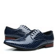 thumbnail image 1 of Tawop Dress Shoes Men Faux Leather Casual Comfy Business Lace Up Pointy Toe Oxfords Blue Size:7, 1 of 3