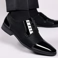 thumbnail image 1 of Tawop Dress Shoes Men Faux Leather Casual Comfy Fashion Pointy Toe Black Size:5.5, 1 of 9