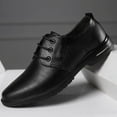 thumbnail image 1 of Tawop Dress Shoes Men Faux Leather Casual Dress Shoes Comfy Business Lace Up Soft Sole Oxfords Black Size:5.5, 1 of 5