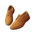 thumbnail image 1 of Tawop Dress Shoes for Men Faux Leather Casual British Fashion Suede Beige Size:5.5, 1 of 6