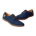 thumbnail image 1 of Tawop Dress Shoes for Men Faux Leather Casual British Fashion Suede Blue Size:9, 1 of 6