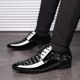 thumbnail image 1 of Tawop Dress Shoes for Men Faux Leather Casual Comfy Fashion Lace Up Oxfords Black Size:5.5, 1 of 9