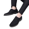 thumbnail image 1 of Tawop Dress Shoes for Men Faux Leather Casual Suede Black Size:5.5, 1 of 7