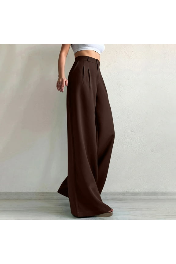 Women Pants Wide Leg Pants for Women Trousers Loose Palazzo High Waisted Long 97%Polyester 3%Spandex Pants