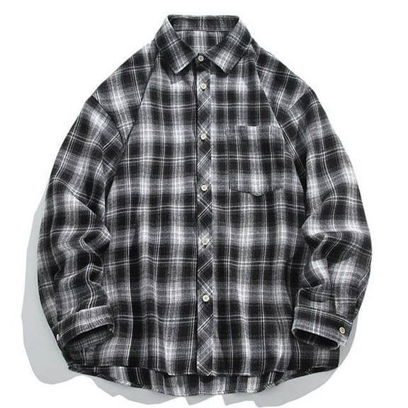 Tawop Flannel Shirts for Men Vintage Plaid Casual Long Sleeve Shirts Button-Up Shirts ,Size XL
