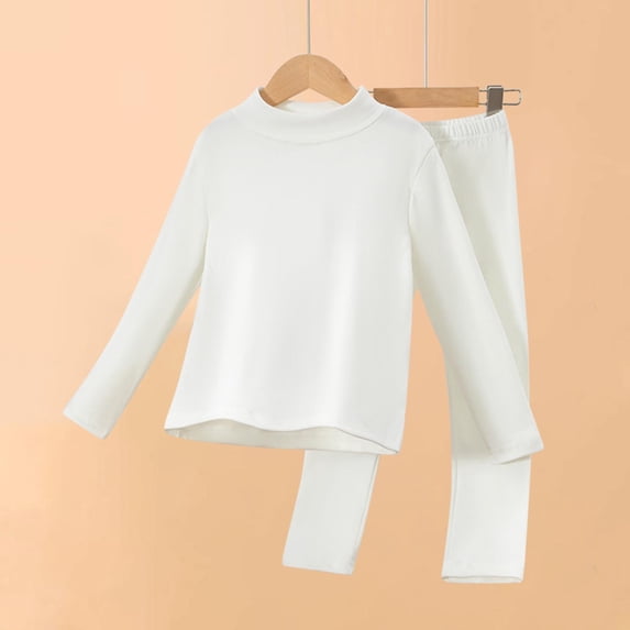 Tawop Girls Mock Neck Thermal Underwear Sets,Winter Girls Tops and Pants Set, Soft Stretchy Warm Base Layer Long Johns Fall Outfits