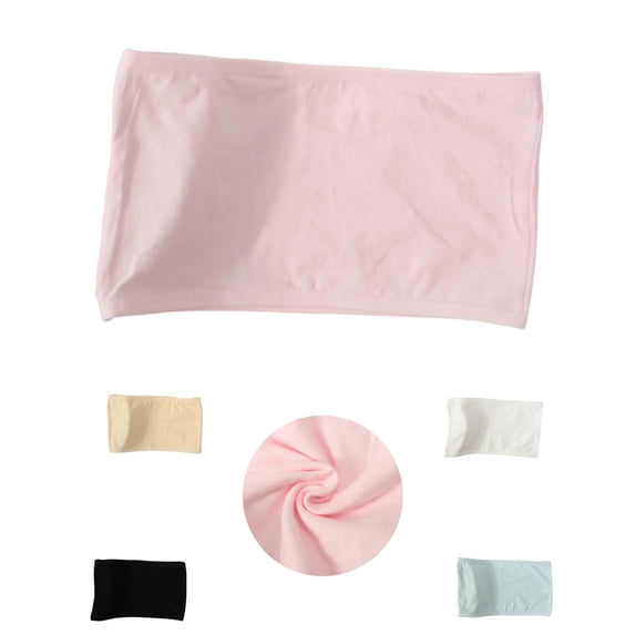 Tawop Girls Training Bras Bandeau Tube Top Bra Solid Color Strapless Comfortable Developmental Cotton Bras