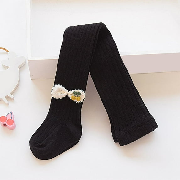 Tawop Girls' Winter Fleece Lined Tights, Girls' Thick Microfiber Tights Stretch Tights with 3-8 Years