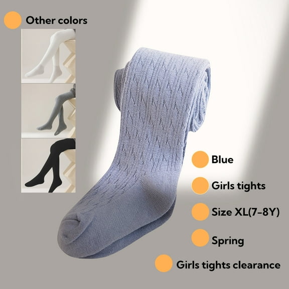 Tawop Girls' Winter Fleece Lined Tights, Girls' Thick Microfiber Tights Stretch Tights with 3-8 Years