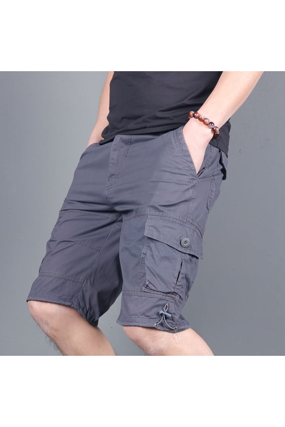 Gym Shorts Big & Tall Shorts Men'S Pocket Straight Gray 6