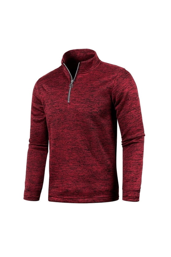 Shirts for Men Mens Mens Clothes Color Block Neck Quarter Zipper Mock Neck Fall Blue XL