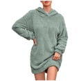 thumbnail image 1 of Tawop Hoodie Womens Tops Womens Sweatshirts Long Sleeve Fleece Dresses Solid Drop Shoulder Casual Green M, 1 of 5