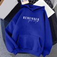 thumbnail image 1 of Tawop Hoodies for Women Tops Sweatshirts for Women Long Sleeve Pockets Graphic Solid Blue 2XL, 1 of 4