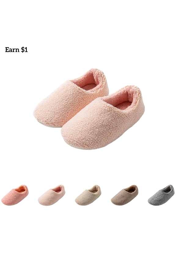 House Shoes for Women Fuzzy Slip On Closed Back Home Warm Cozy Plush Indoor&Outdoor Fall Winter Slippers