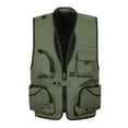 thumbnail image 1 of Tawop Jacket Men Cargo Vest Sleeveless Multi Pockets Outdoor Photographer Sports Solid Mens Clothing 3XL, 1 of 3