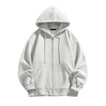 thumbnail image 1 of Tawop Jacket Men Sweatshirt Long Sleeve Zip with Hood Loose Casual Sports Solid Mens Clothing,Gray,XL, 1 of 9
