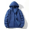 thumbnail image 1 of Tawop Jacket Men Thick Sweatshirt Fleece Zip with Hood Solid Mens Clothes,Blue,L, 1 of 9