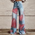thumbnail image 1 of Tawop Wide Leg Heart Jeans for Women Jeggings Womens Jeans Style Lightweight Loose Modern Fit Printed Barrel Jeans, 1 of 6