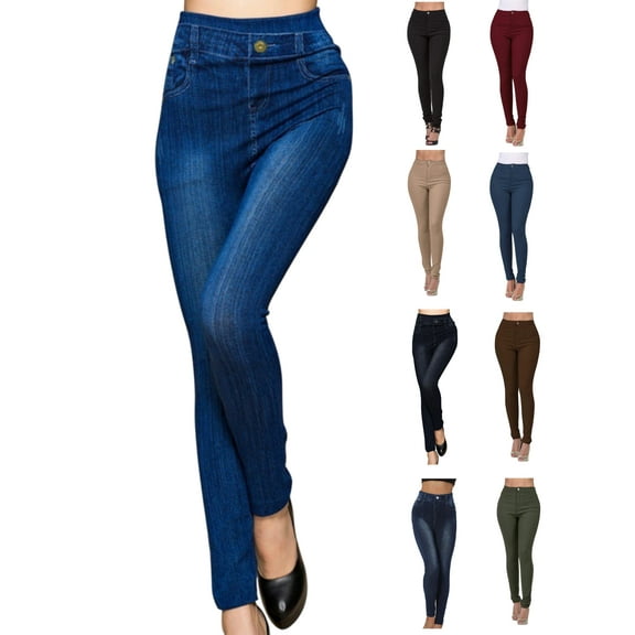 Tawop Jeggings for Women High Rise Jeggings Strechy Jeans Style Pants Tight Slim Fit Women's Jeggings On Sale Womens Pants