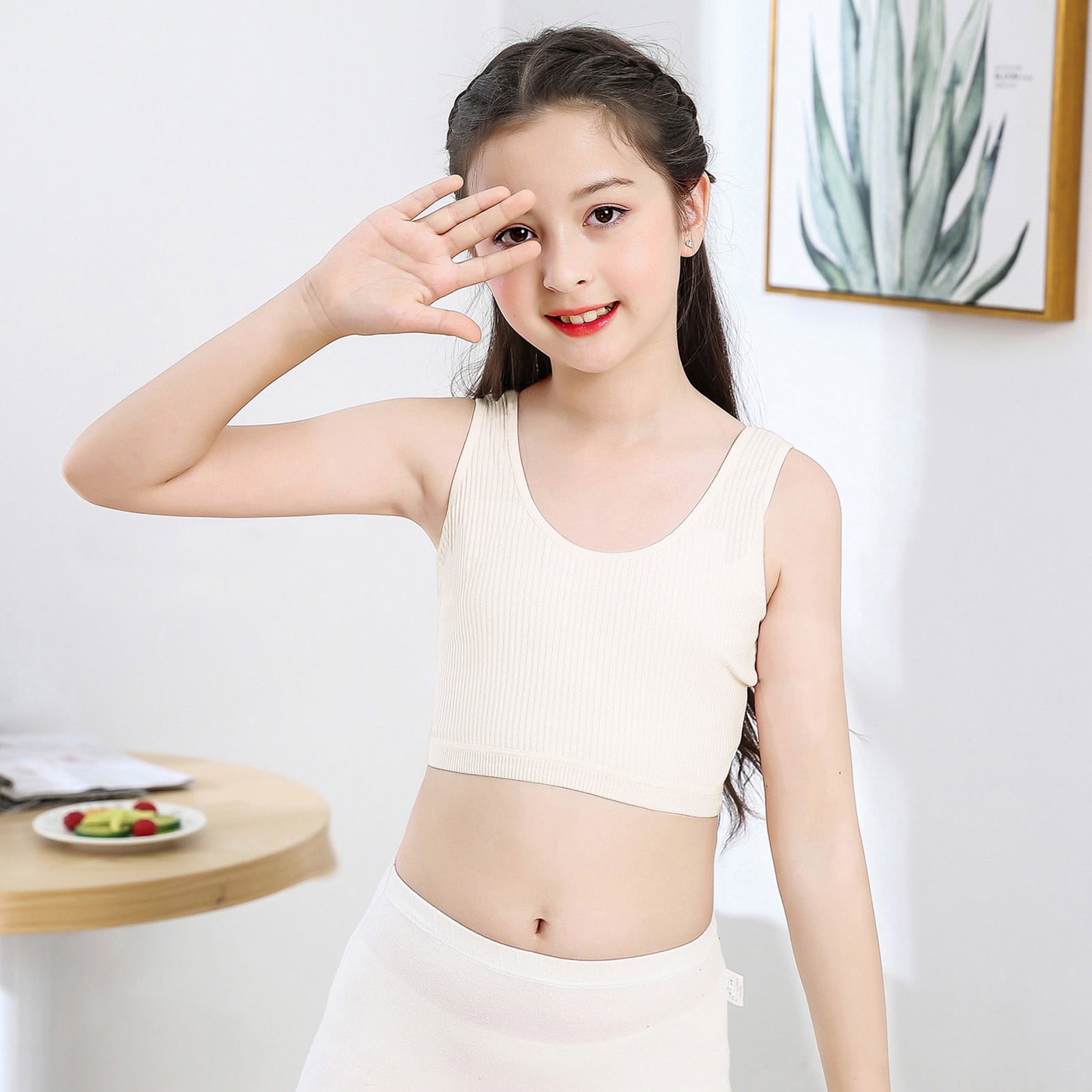 Tawop Kids Girls Underwear Cotton Bra Vest Children Underclothes