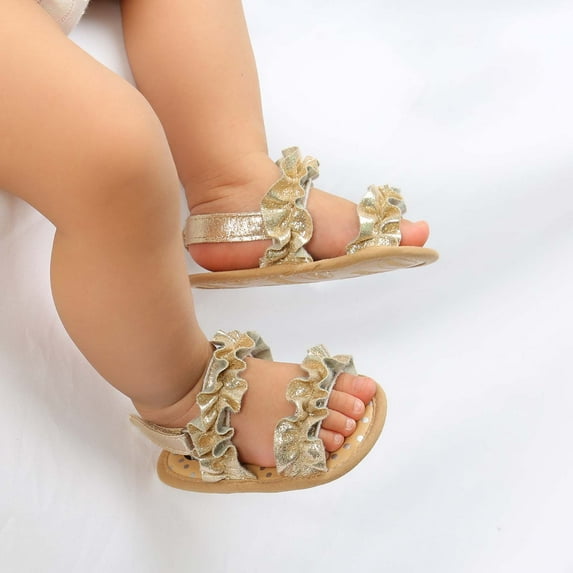 Tawop Kids Sandals Baby Soft Sole Summer Flat Lace First Walker Shoes Toddler Sandals 4