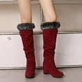 thumbnail image 1 of Tawop Ladies Boots Tall Low Heel Buckle Thick Sole Fall Boots, 1 of 7