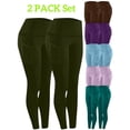 thumbnail image 1 of Tawop Leggings for Women Yoga Leggings Fitness Tummy Control with Pockets Athletic Womens Leggings Green ,S-3XL ,(2PACK), 1 of 8