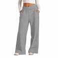 thumbnail image 1 of Tawop Leisure Pants for Women Long Leisure Wide Leg Loose Long Elastic High Waist Pull on Sweatpants Gray ,S-2XL, 1 of 8
