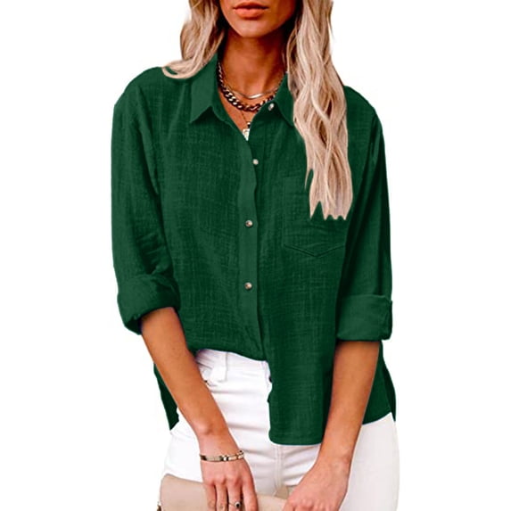 Tawop Long Sleeve Shirts For Women *** Autumn Blouse Long Sleeve Independence Day Green 18