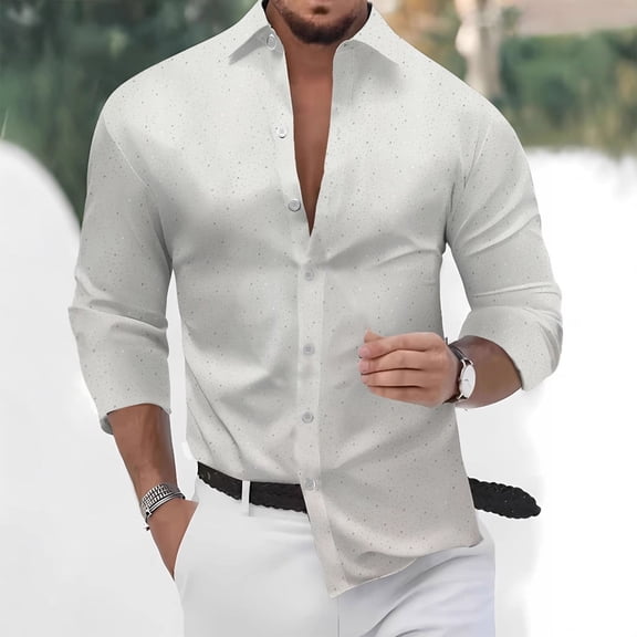 Tawop Long Sleeve Shirts for Men Casual Shirts Button-Up Shirts ,Size 3XL