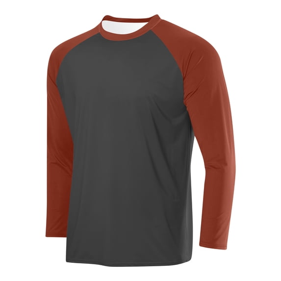 Tawop Long Sleeve Shirts for Men Crew Neck Solid Wine XL