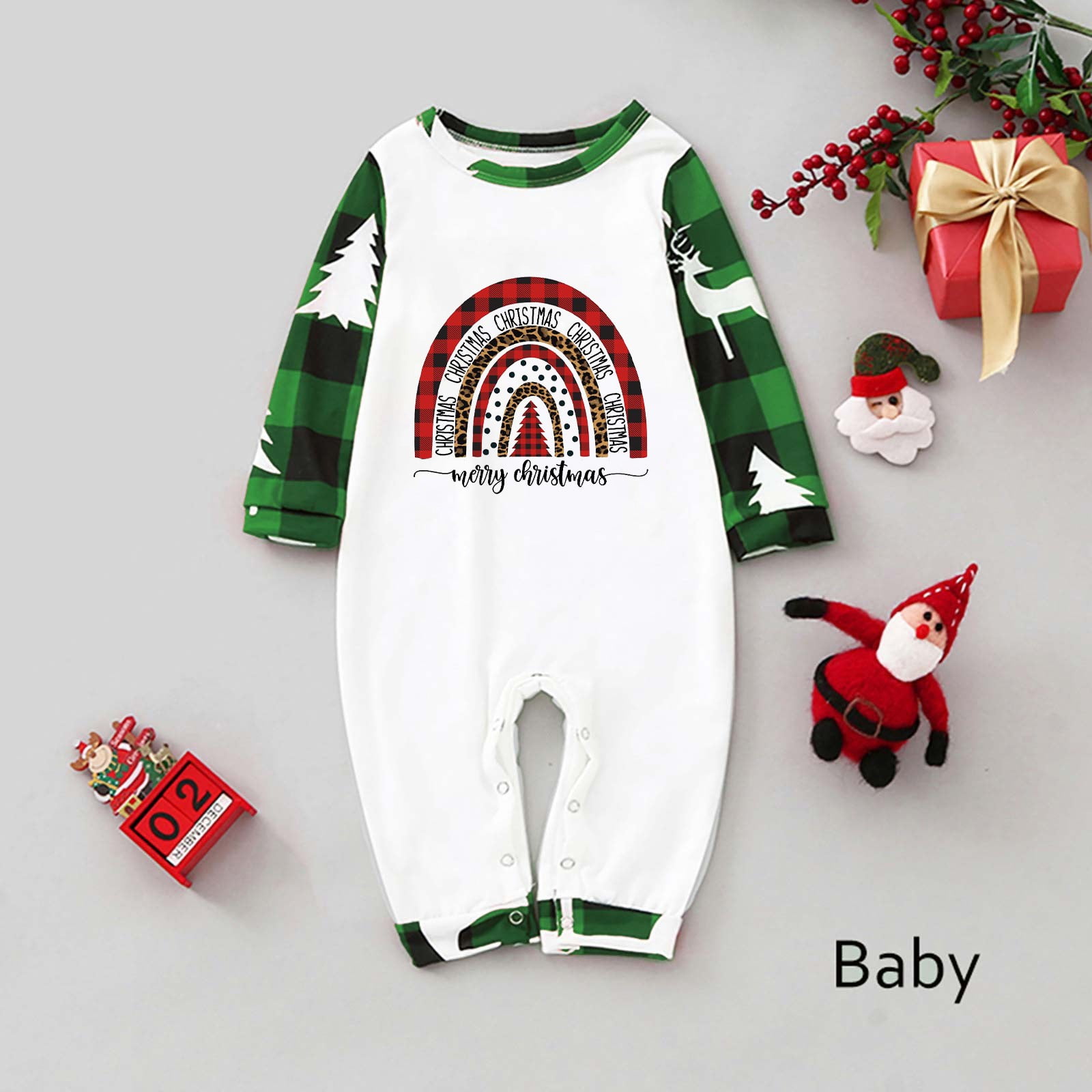 Tawop Matching Jammies for Families Long Sleeve Onesie Print Pajama