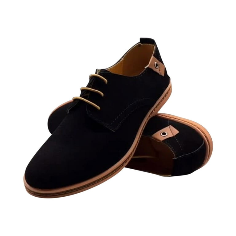 Tawop Men Dress Shoes Faux Leather Casual British Fashion Suede - Main Image