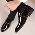 thumbnail image 1 of Tawop Men Dress Shoes Faux Leather Casual Comfy Fashion Brown Size:6.5, 1 of 9