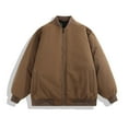 thumbnail image 1 of Tawop Men Jacket Cargo Long Sleeve Hoodless Loose Casual Mens Clothing,Coffee,4XL, 1 of 6