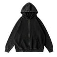 thumbnail image 1 of Tawop Men Jacket Long Sleeve Zip with Hood Pockets Casual Solid Mens Clothing,Black,XL, 1 of 8
