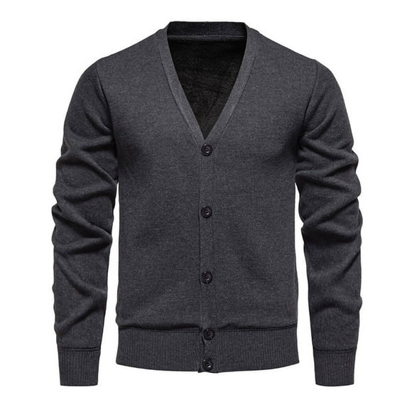 Tawop Men Jacket Thick Knit Sweaters Solid Mens Clothing,Dark Gray,XL