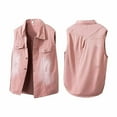 thumbnail image 1 of Tawop Men Jacket Vest Denim Sleeveless Motorcycle Solid Mens Gift,Pink,M, 1 of 9