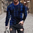 thumbnail image 1 of Tawop Men Shirts Crew Neck Long Sleeve Pullover Graphic Casual Blue L, 1 of 5