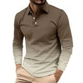 thumbnail image 1 of Tawop Men's & Big Men's Polo Shirts Printed Buttons Gradient Long Sleeve Pullover Shirts L, 1 of 7