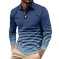 thumbnail image 1 of Tawop Men's & Big Men's Polo Shirts Printed Buttons Long Sleeve Gradient Tshirts L, 1 of 7