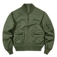 thumbnail image 1 of Tawop Men's Jacket Cargo Stand Collar Baseball Bomber Solid Mens Gift,Army Green,2XL, 1 of 8