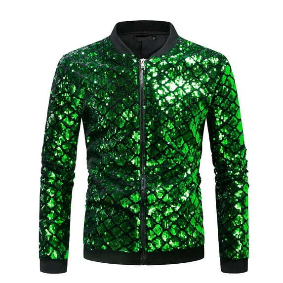 Tawop Men's Jacket Stand Collar Mens Gift,Green,M