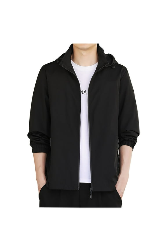 Men's Jacket Zip Waterproof Motorcycle Plus Mens Gift,Black,3XL