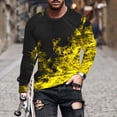 thumbnail image 1 of Tawop Men's T-Shirts Crew Neck Long Sleeve Pullover Graphic Casual Yellow S, 1 of 3