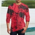 thumbnail image 1 of Tawop Men's T-Shirts Crew Neck Long Sleeve Pullover Graphic Workout Casual Red M, 1 of 5