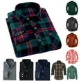 thumbnail image 1 of Tawop Mens Dress Shirts,Mens Button Down Shirts Long Sleeve Plaid Business Casual Mens Flannel Shirts,Size L, 1 of 5