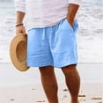 thumbnail image 1 of Tawop Mens Cargo Shorts Workout Shorts Men'S Solid Pocket Straight Light Blue 6, 1 of 6