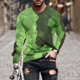 thumbnail image 1 of Tawop Mens Casual Shirts Crew Neck Long Sleeve Graphic Flag Casual Green L, 1 of 5